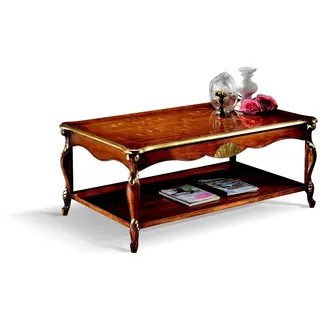 Holz Italienische Möbel Barock Stil Luxus Braun Couchtisch Wohnzimmer Tisch Neu - Braun