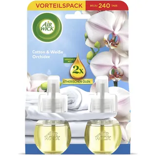 Airwick Duftstecker Nachfüller Duo – Duft: Cotton und Weiße Orchidee 2x 19 ml