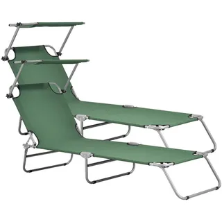 casa.pro Argozelo Sonnenliege 186 x 55 x 24 cm Dunkelgrün