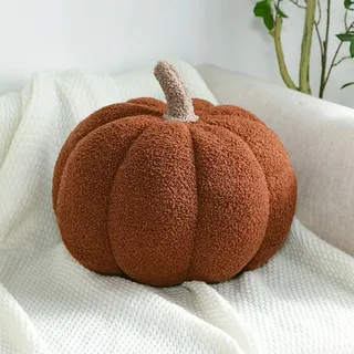 Gluhbirnen Kürbis Überwurfkissen, Kürbis Deko, Kürbiskissen Schlafzimmer Dekoration Dekoration, kürbis Kissen, Halloween deko, Partybevorzugung, 20cm, Braun