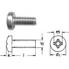 ISO7045/DIN7985 Niro-A2 M6x16 Linsenschrauben mit Kreuzschlitz