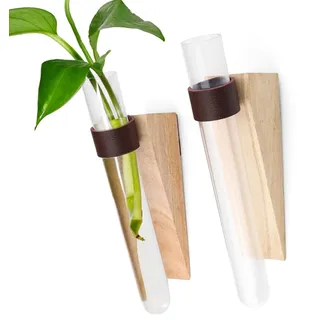 0XBIT Reagenzglas Vase, 2 Stücke Blumenröhrchen, Reagenzgläser mit Ständer, Platzsparend und Schön, Reagenzglas Vase zum Aufhängen für Dekorieren Sie Zuhause, Büro, Schlafzimmer, Flur