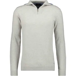 Rundhalspullover RAGMAN, Herren, Gr. 54, grau (hellgrau), Strick, 95% Baumwolle 5% Kaschmir, hoch geschlossener Ausschnitt, Pullover Rundhalspullover