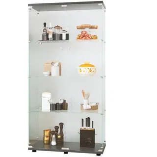 Glasvitrine Standvitrine, Schwarz , Glas , 36x164x80 cm , Esszimmer, Vitrinen, Vitrinenschränke