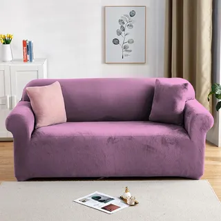 PETCUTE Sofabezüge Elastische 3 Sitzer Sofabezüge Dicke couchbezug Sofa Überwürfe Sofahusse Helles Lila