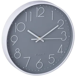 Relaxdays Moderne Wanduhr 30,0 cm 30x30x4 grau