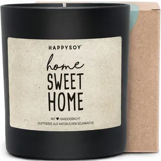 Home Sweet Home - Duftkerze mit Spruch als Geschenk zum Einzug, liebevolle Geschenkidee für Zuhause, Familie, Freunde, Kerze im Glas mit blumigem Duft