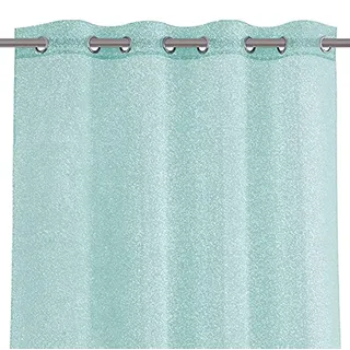 AmeliaHome Gardine 140x250 cm 1 St. Vorhang halbtransparent Ösen Ösenschal Brokat Lumina Minze