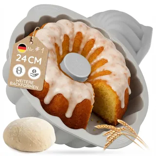 Backefix Gugelhupf Backform Silikon 24 cm – formstabile Gugelhupfform aus echtem Platin-Silikon mit 2100 ml, antihaftend, ideal als Kuchenform, PFAS- & BPA-frei, spülmaschinenfest & langlebig