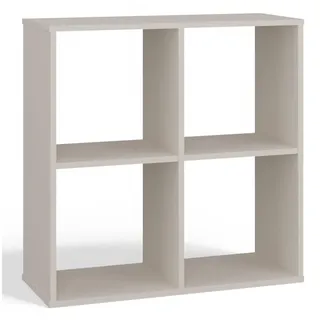 Selsey Malax Wandregal, 4 Fächer, 75x74x30 cm, laminiertes Holz, Farbe: Kaschmir, modular hoch/niedrig, modern/klassisch, für Wohnzimmer/Büro, einfache Selbstmontage