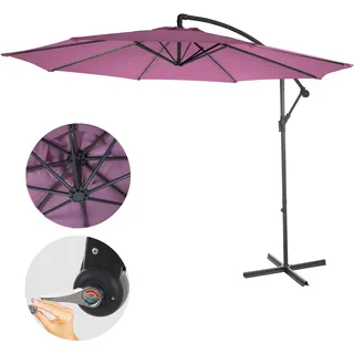 Ampelschirm Acerra, Sonnenschirm Sonnenschutz, Ø 3m neigbar, Polyester/Stahl 11kg - lavendel-rot ohne Ständer - Violett