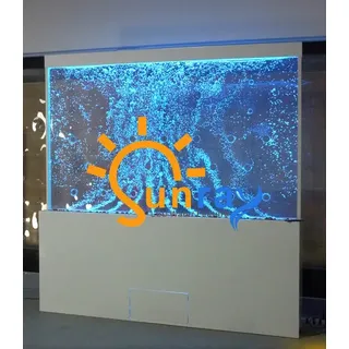 Moderne Trennwand Wasser Wände LED Wasserwand Beleuchtete Wand Säulen 240x150cm - Transparent