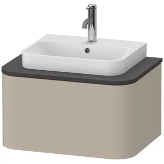 Duravit Happy D.2 Plus Konsolenwaschtischunterbau wandhängend, 650x480 mm, 1 Auszug, für Aufsatzbecken, HP494006060, Farbe: Taupe Seidenmatt Lack