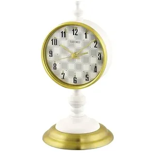 Seiko Clock Tischuhr Gold-weiß