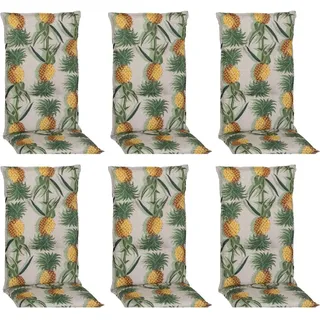 Beo Sitzauflage Hochlehner Treffelstein 6er-Set Ananas- Motiv