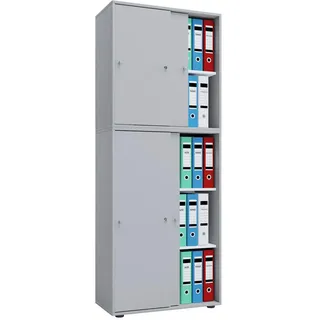 VCM Lona Aktenschrank 70 x 37 x 183 cm grau