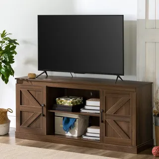 Zinus Wade TV Schrank - TV Schrank 147x67x40 cm - Möbel mit Aufbewahrungsschrank - Landhausstil - Braun