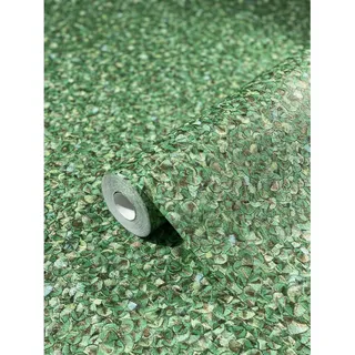 Glööckler Vliestapete Imperial Miniaturfedern Uni Grün