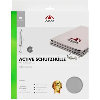 Doppler Schirmhülle , Hellgrau , Textil , 35x31x208 cm , witterungsbeständig , Sonnenschutz, Sonnenschirmhüllen