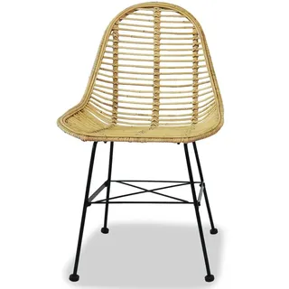 vidaXL Esszimmerstühle 2 Stk. Natur Rattan - Beige