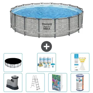 Bestway Steel Pro MAX Rund - 549x122 cm - 6-teilig S556 - Grau
