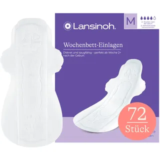 Lansinoh Wochenbett-Einlagen - 72 Stück - super dünn & saugfähig - Wochenbett Binden ab Woche 2+ nach der Geburt