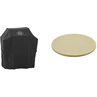 RÖSLE Abdeckhaube BBQ-Station VIDERO G3/G3-S, Hochwertige Schützhülle & Vario Pizzastein, Hochwertiger Pizzastein aus Cordierit