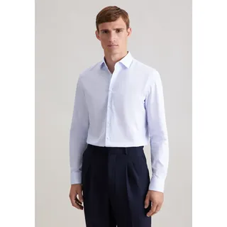 Businesshemd SEIDENSTICKER "Schwarze Rose", Herren, Gr. L (41), normale Ärmellängen, blau, 100% Baumwolle, bedruckt, slim fit, 2-Knopf-Manschette, Hemden Businesshemd, Slim 1/1 Kentkragen Druck