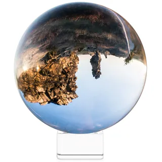 Navaris Glaskugel für Fotografie und Deko - Glaskugel Wahrsagerkugel aus K9 Glas - Hexenkugel Fotokugel mit Glasständer - Lensball für Fotografie - Crystal Ball - Ø 130mm