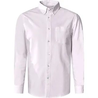 Pierre Cardin Langarmhemd "Pierre Cardin Hemd" mit Button-Down-Kragen, brilliant weiß