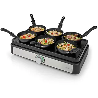 Nedis Wok Set 6 Personen schwarz