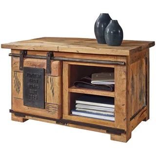 Livetastic Truhe , Naturfarben , Holz , Mangoholz , massiv , 3 Fächer , 76x46x51 cm , Deckel aufklappbar , Kleinmöbel, Truhen, Holztruhen