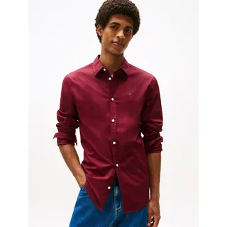 Tommy Hilfiger Langarmhemd »Sabim Stretch Hemd Shirt« Stretch Hemd, Premium, Slim Fit, mit Elasthan, rot