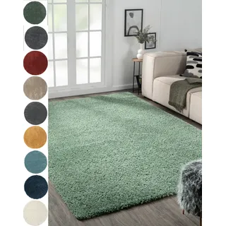 Myflair Möbel & Accessoires Hochflor-Teppich »My Shaggy« rechteckig 37 mm Höhe Shaggy, Uni-Farben, leicht glänzend, Microfaser, extra flauschig,