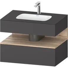 Duravit Qatego Einbauwaschtisch mit Konsolenwaschtischunterbau, 800x550x600mm, Nische Eiche Mamoriert, QA4785055, Farbe: Graphit matt