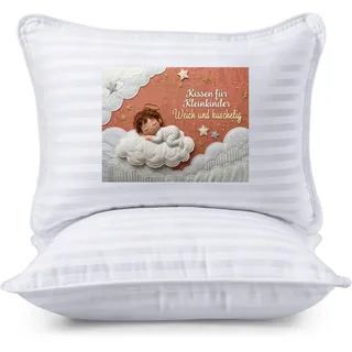 Utopia Bedding Kopfkissen Kleinkind 40 x 60 cm, 2er Set Kinderkopfkissen, Atmungsaktiv Polybaumwolle Gewebe, Kinderkissen zum Schlafen, Kissen für Kleinkinder, Für Kinder ab 2 Jahren (Weiß)