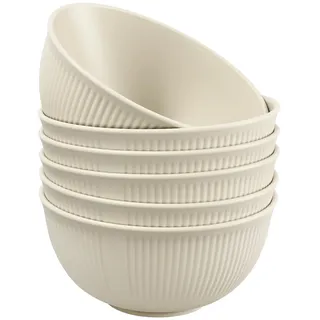 Voency 6 Stück Kunststoff Müslischalen,Unzerbrechlich Kunststoff Schale, Leicht Camping Schüssel, Geschirrspüler Mikrowellengeeignet BPA für Suppen, Müsli, Nudeln, Reis, Salat