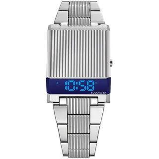 BULOVA Herren Digital Uhr mit Edelstahl Armband 96C139