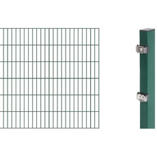 Bild von Doppelstabmattenzaun Set 1 Matte 1,2 x 2 m grün 644130