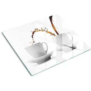 Tulup Glasplatte 60x52 cm Kaffee , Braun , Glas , 60x0.4x52 cm , Küchen, Küchenelektrogeräte, Herde, Herdabdeckplatten