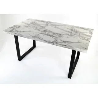 Paroli Concept GmbH Esstisch in Marmor weiß, MDF - 160x75x75cm (BxHxT)