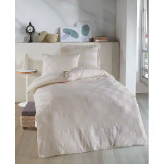 L'Essentiel Linge de Maison, Kareli Saten - Beige, Einzel-XXL-Bettbezug-Set (DE), Beige, 70 % BAUMWOLLE / 30 % POLYESTER, 155 x 220 cm - Beige