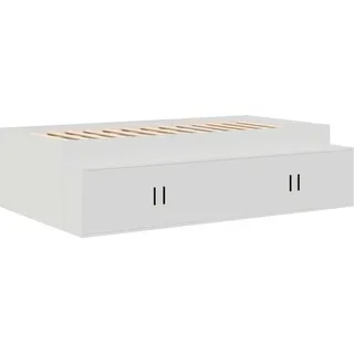 vidaXL Bettrahmen mit Schubladen Weiß 90 x 200 cm Holzwerkstoff - Weiß
