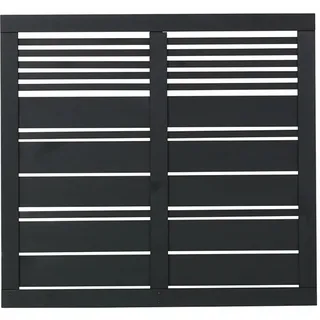 Plus Sichtschutzzaun 120 x 110 cm Schwarz/Holz
