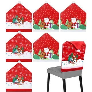 ITMNMNL Stuhlhussen Weihnachten 6er Set Weihnachten Stuhlhussen,Stuhlhusse Weihnachten,Weihnachts Stuhlhussen Weihnachtsstuhlhussen für Esszimmer,Abendessen,Dekoration Stühle Stuhlabdeckung - 60×50cm
