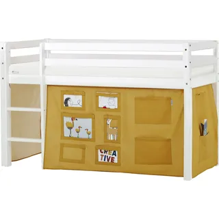 Hoppekids Hochbett ECO Dream 70 x 160 cm Kiefer massiv gelb