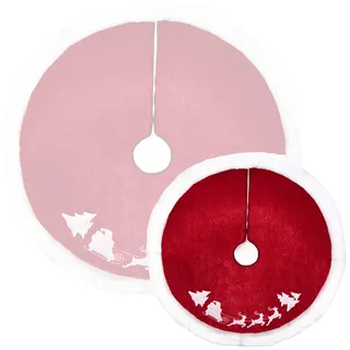 COM-FOUR® Premium Weihnachtsbaumdecke zum Schutz vor Tannennadeln - runde Christbaumdecke für den Lichterbaum - Unterlage mit Weihnachtsmotiv - für Geschenke und Dekoration