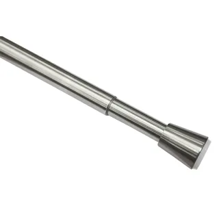 GARDINIA Spannstange, Ausziehbar, Gardinenstange ohne Bohren und Schrauben, Edelstahl, Ø 23/26 mm, Länge 130 - 220 cm