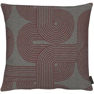 Dekokissen APELT "Nova" Gr. 1, rot (bordeaux, grau, gemustert), B:46cm L:46cm, Obermaterial: 90% Polyester, 10% Viskose, Dekokissen_Sitzkissen_Kissenhüllen, Dekokissen