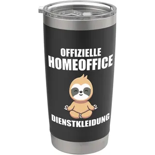 Homeoffice Faultier Offizielle Homeoffice Dienstkleidung Doppelwandiger Edelstahl-Thermobecher